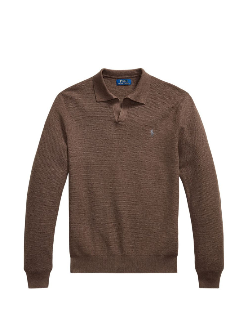 logo-embroidered polo-collar sweater 1