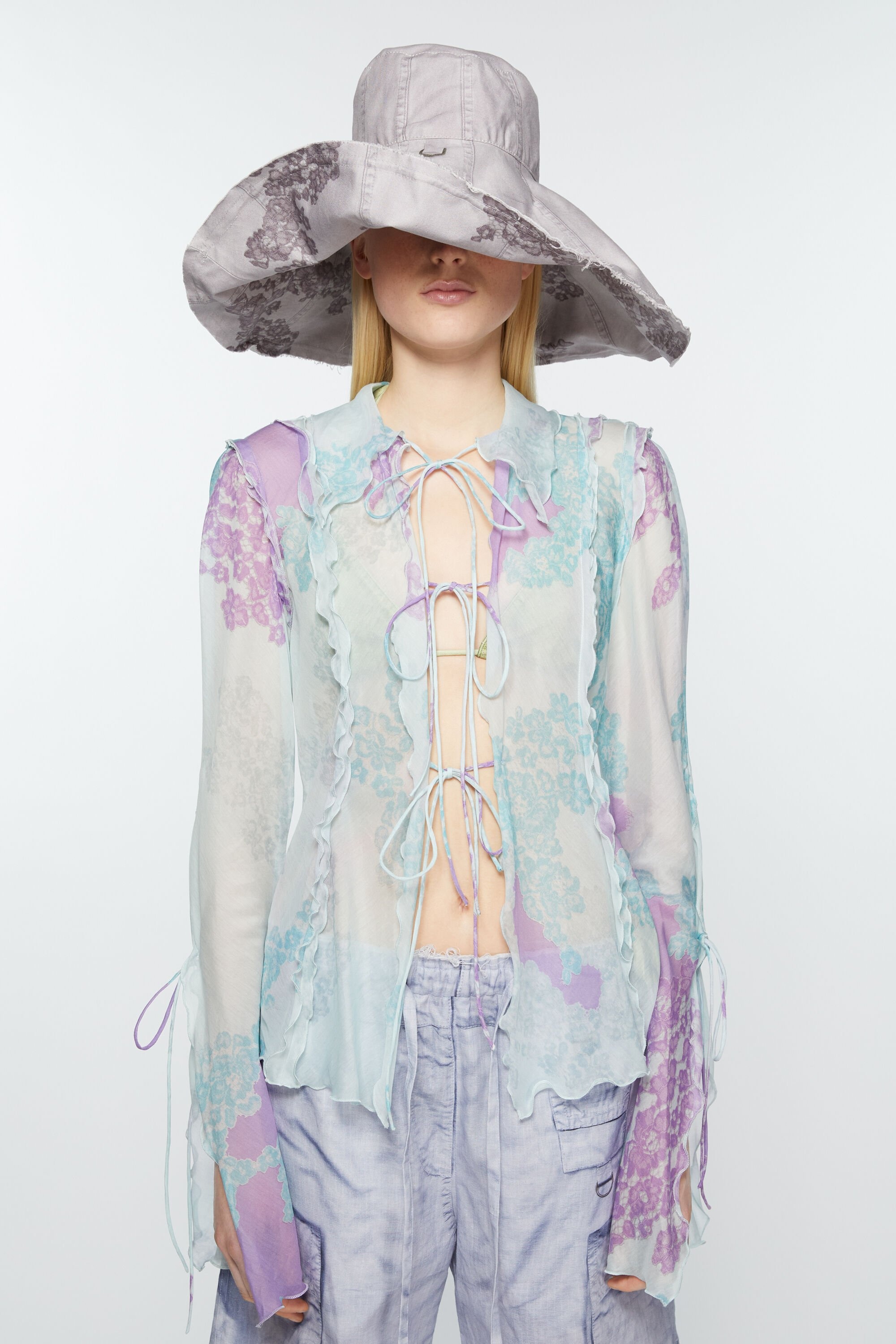 Print blouse - Blue/lilac - 2