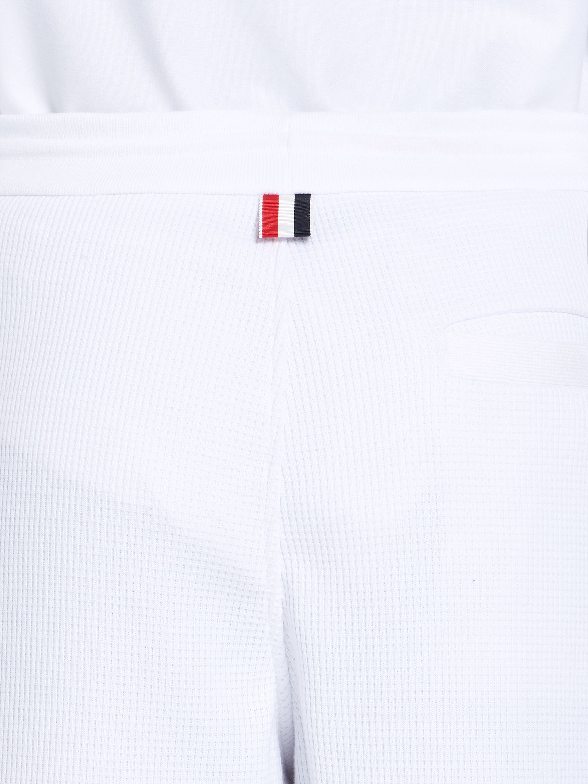 White Compact Waffle 4-Bar Sweatshorts - 6