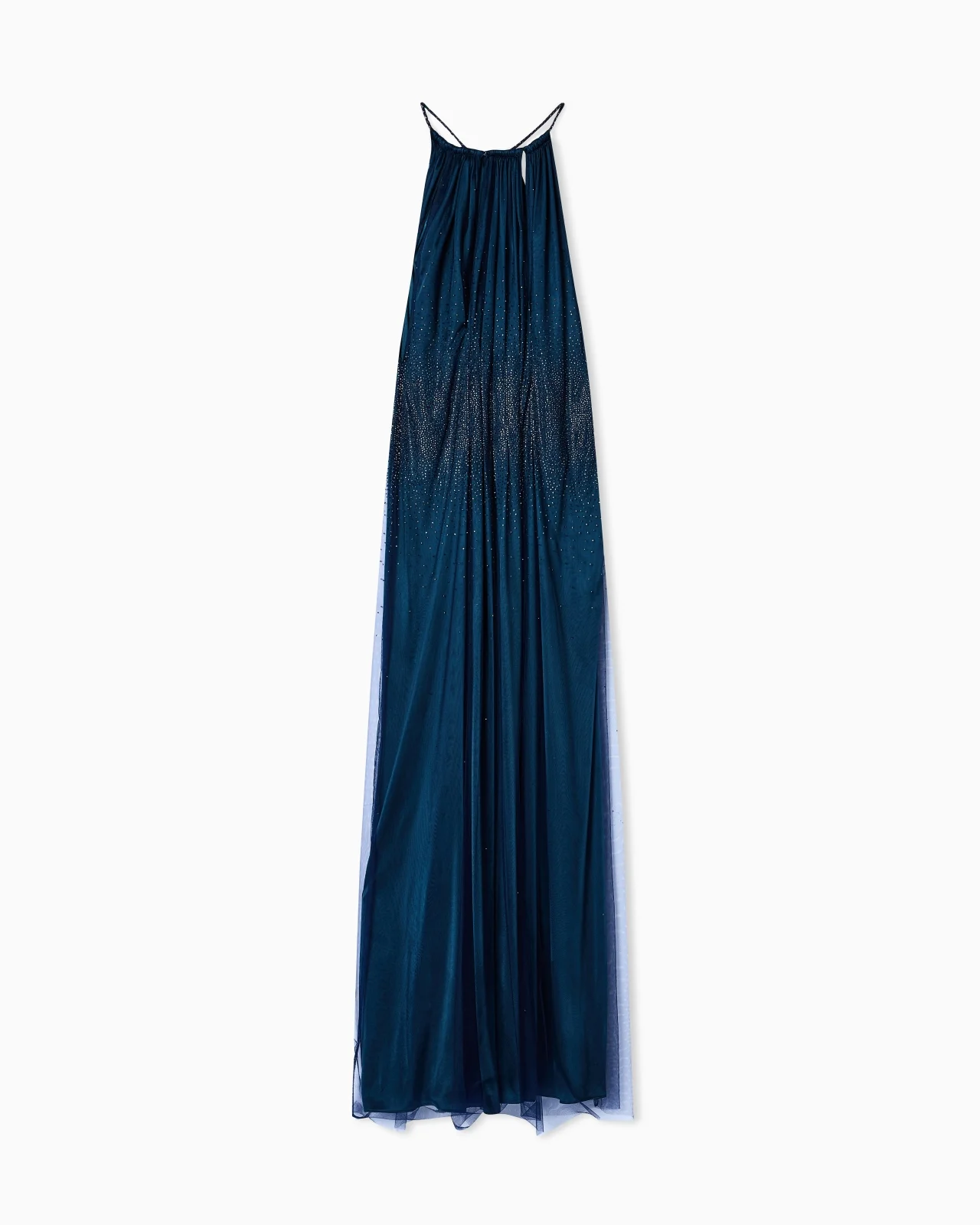 VISCOSE JERSEY LONG DRESS WITH RHINESTONES - 1