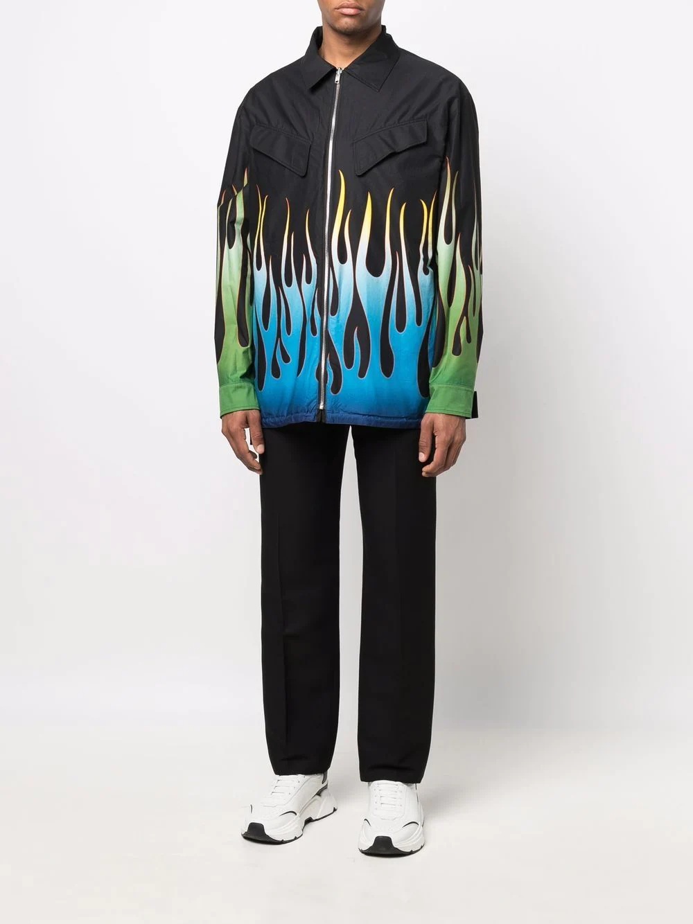 reversible flame-print jacket - 6