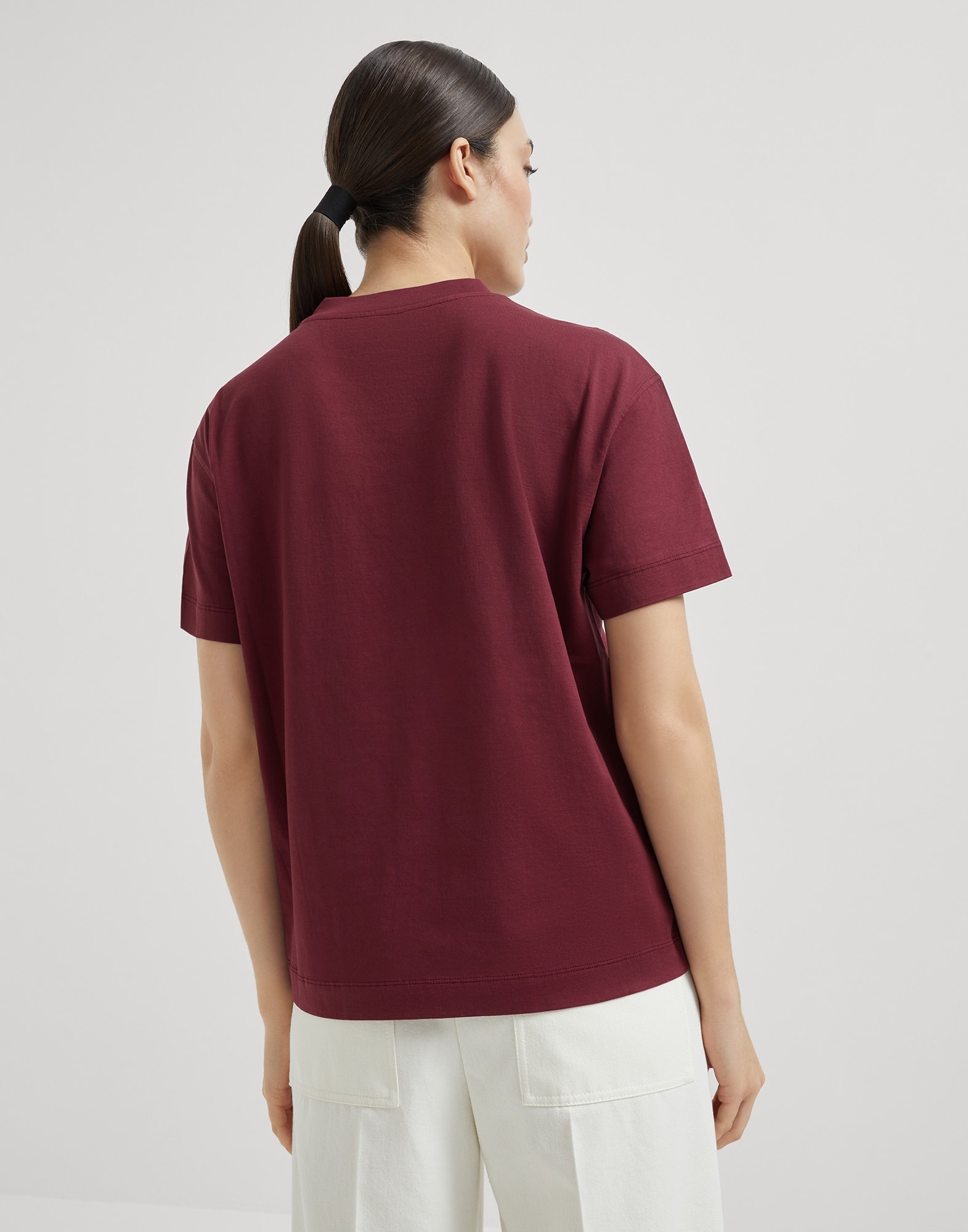 Cotton jersey T-shirt with shiny tab - 2