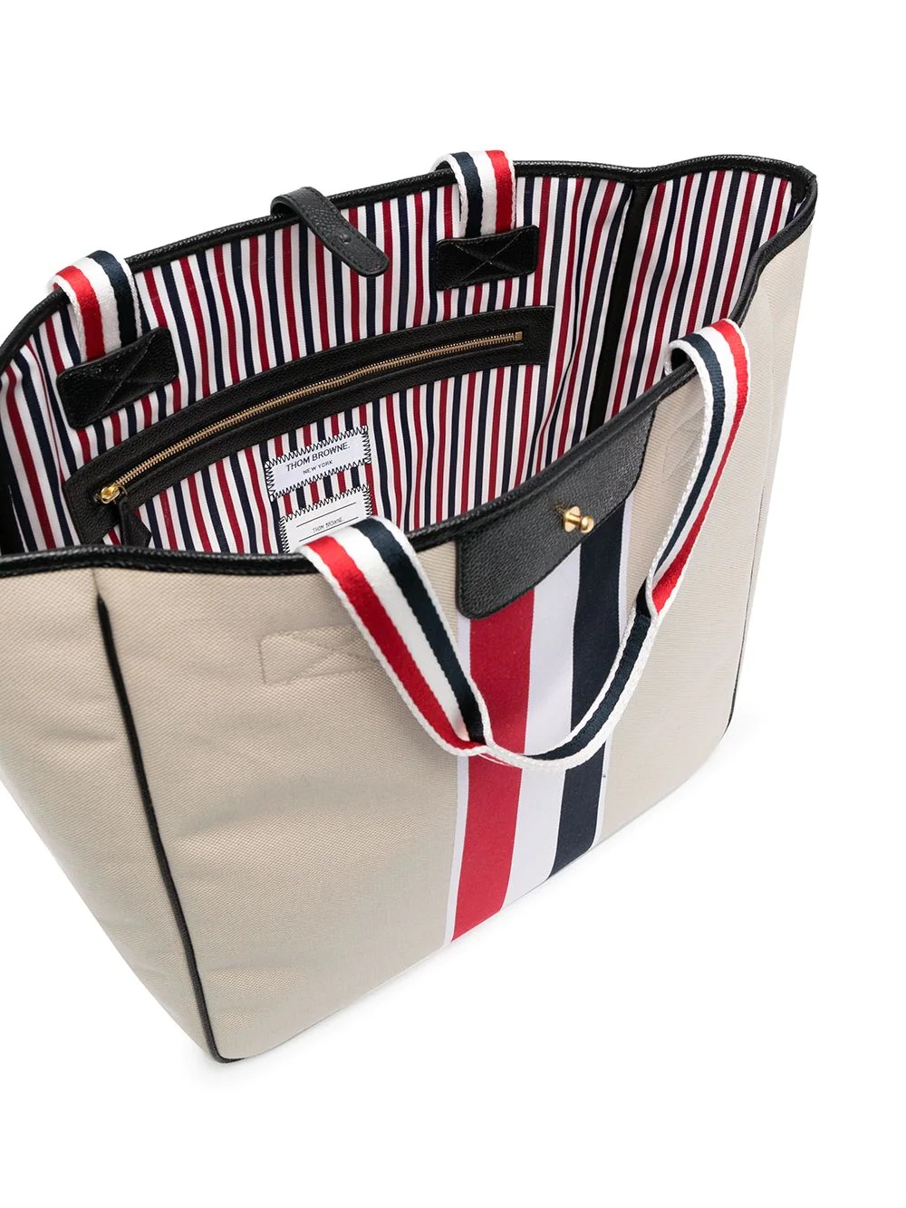 striped canvas tote bag - 5