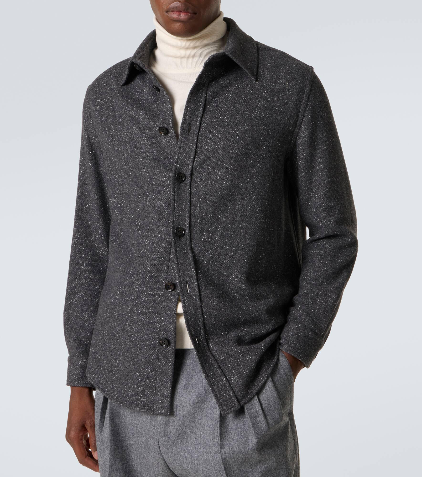 Cashmere and silk overshirt - 5