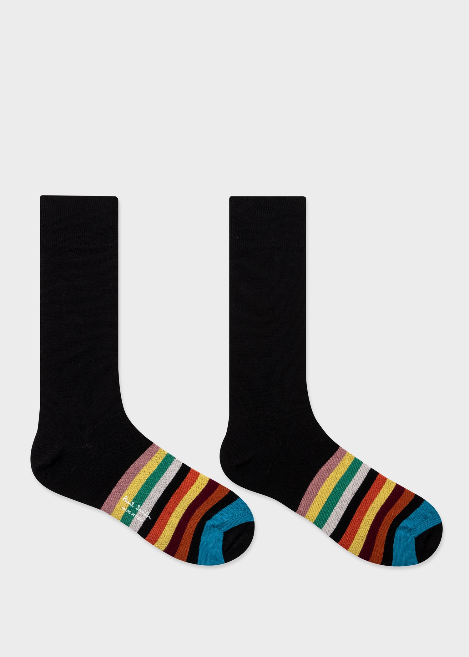 Black Stripe Tipping Socks - 2
