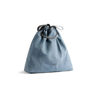 BALENCIAGA Women's Crush Medium Tote Bag Denim in Blue outlook