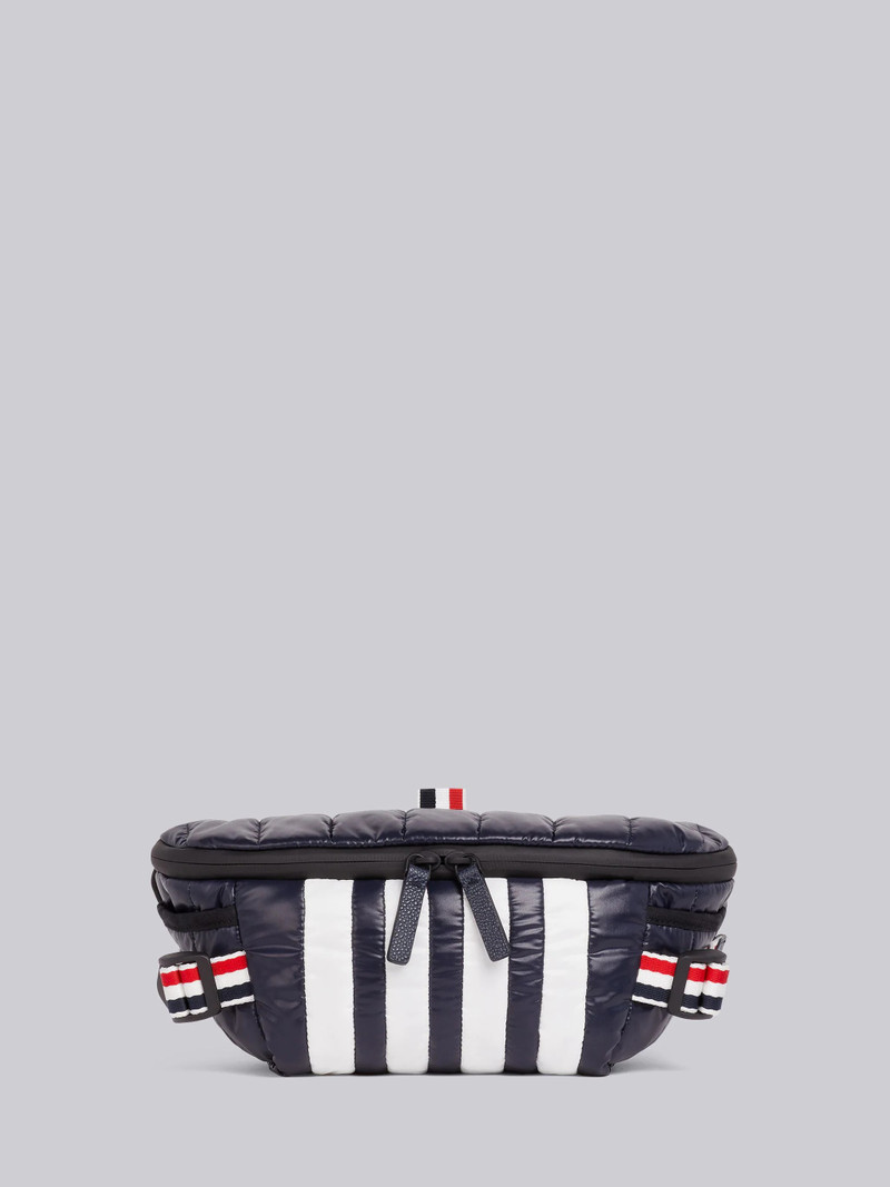 Navy Quilted Ripstop Tricolor Webbing Handles 4-Bar Bumbag 1