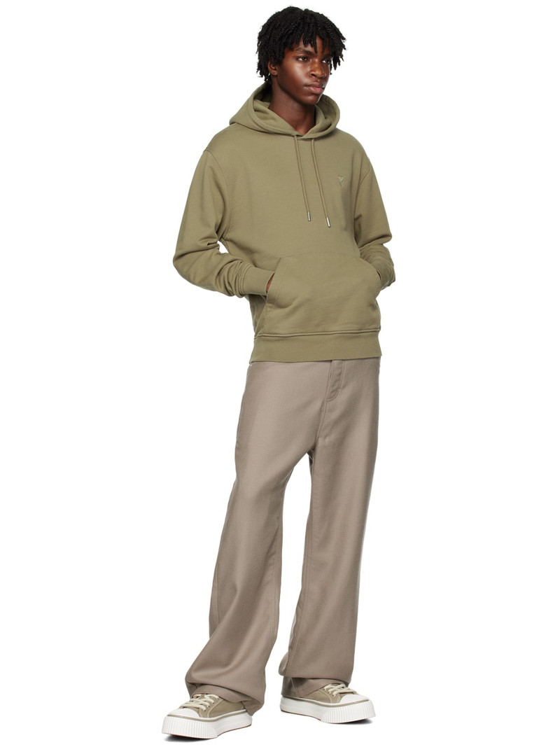 AMI Paris Khaki Ami de Cœur Hoodie outlook