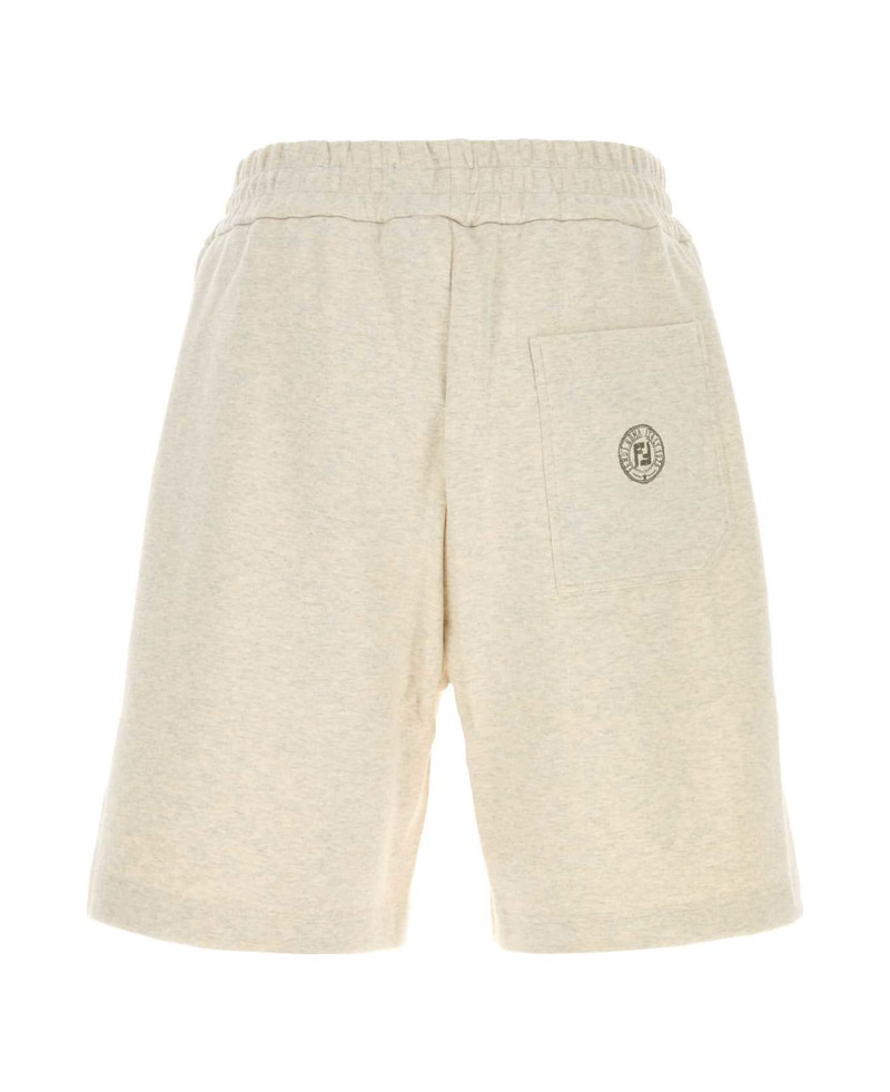 FENDI Melange Cream Cotton Bermuda Shorts outlook