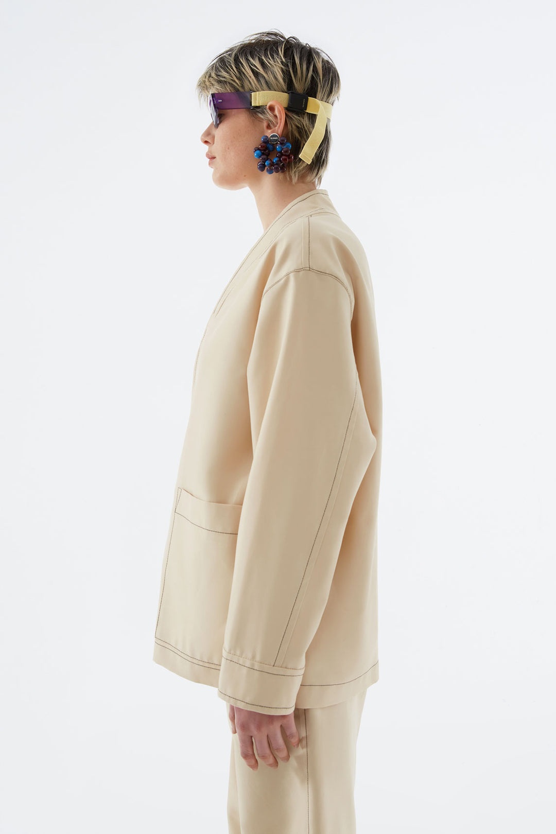 BEIGE SHORT BLAZER - 4