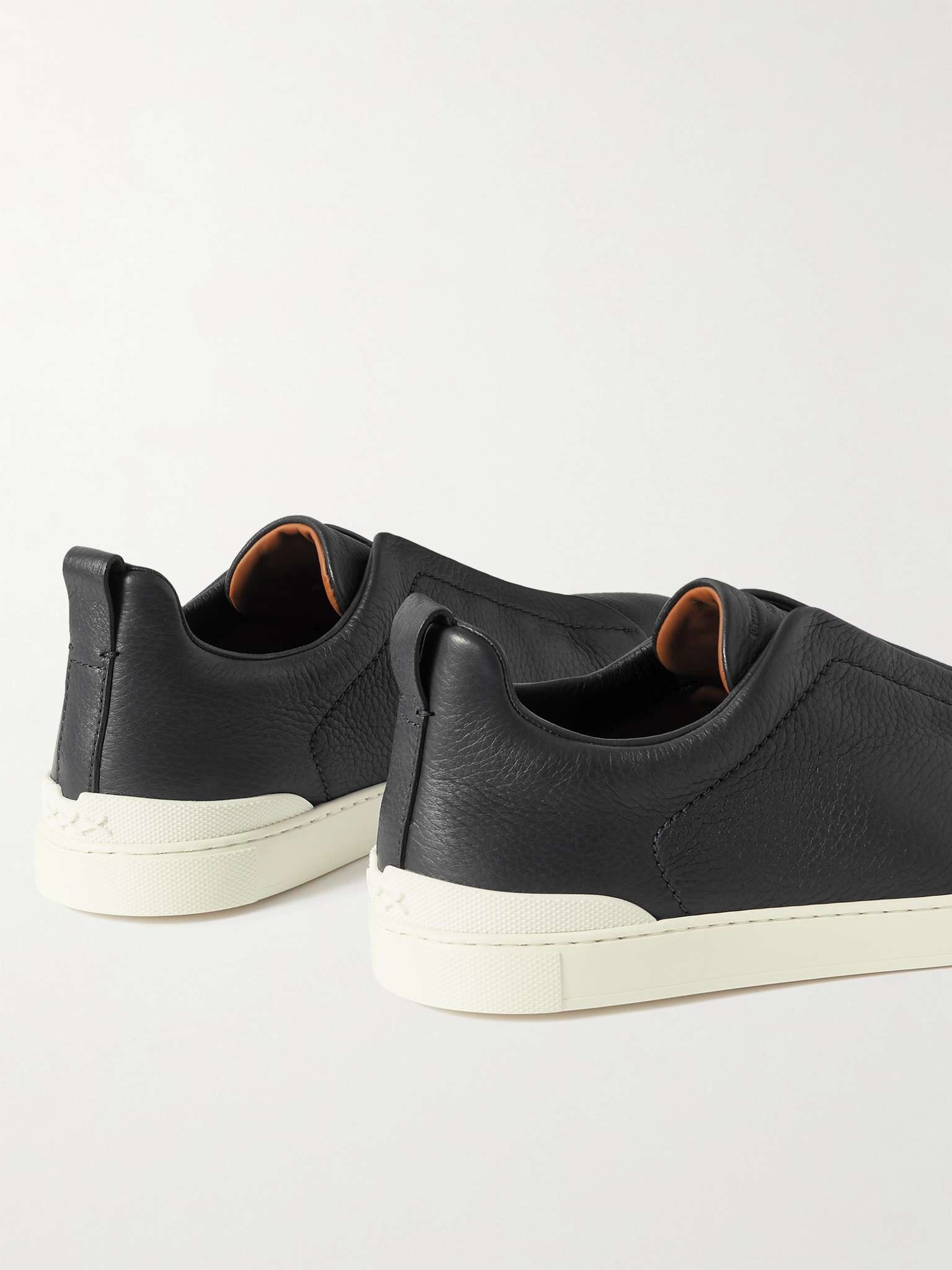 Full-Grain Leather Slip-On Sneakers - 5