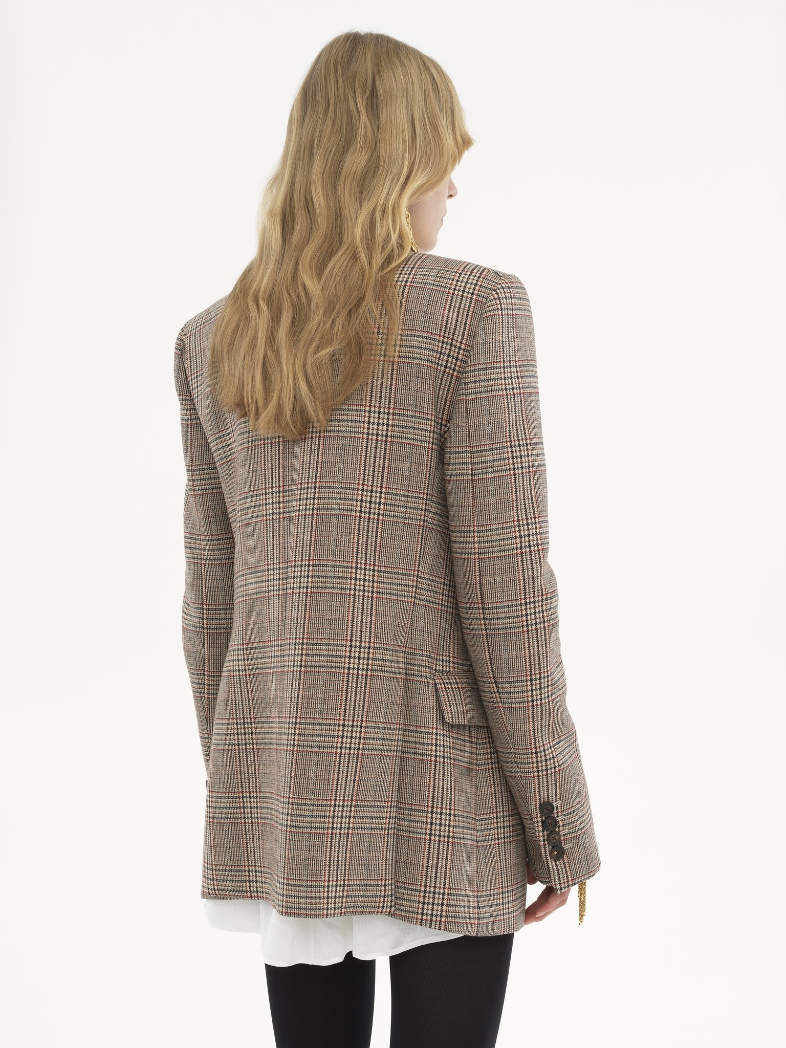TAILORED JACKET IN PRINCE OF WALES WOOL - 5