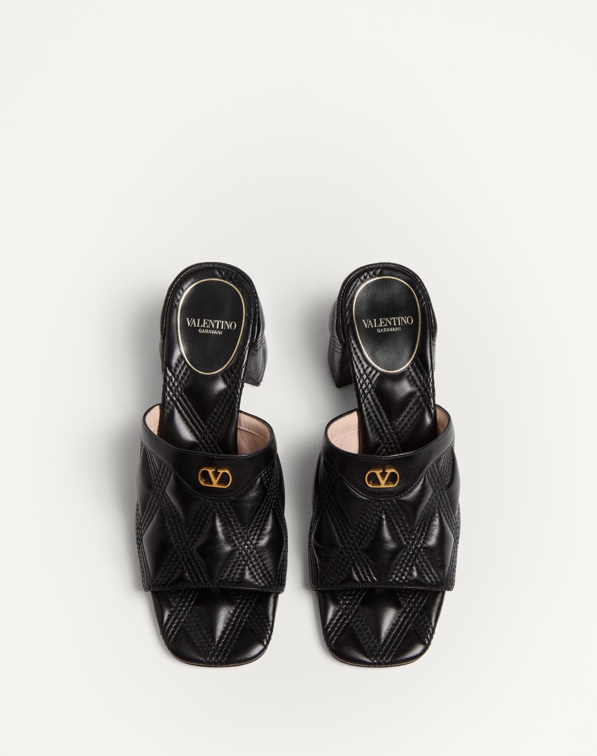 QUILTIE 67 QUILTED NAPPA LEATHER SLIDE SANDAL 60MM - 4