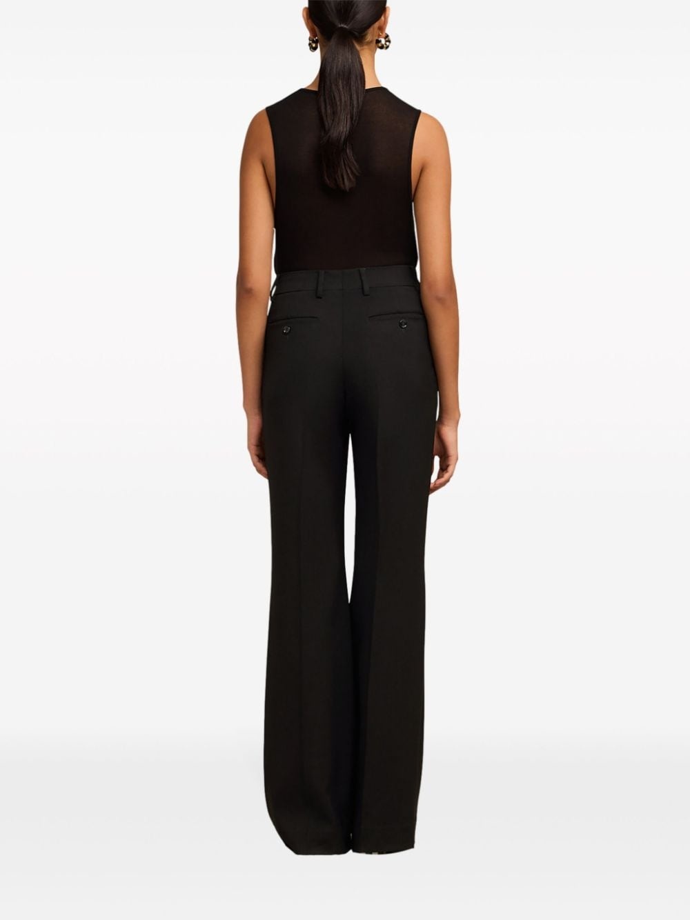 tailored high-rise flared trousers - 4