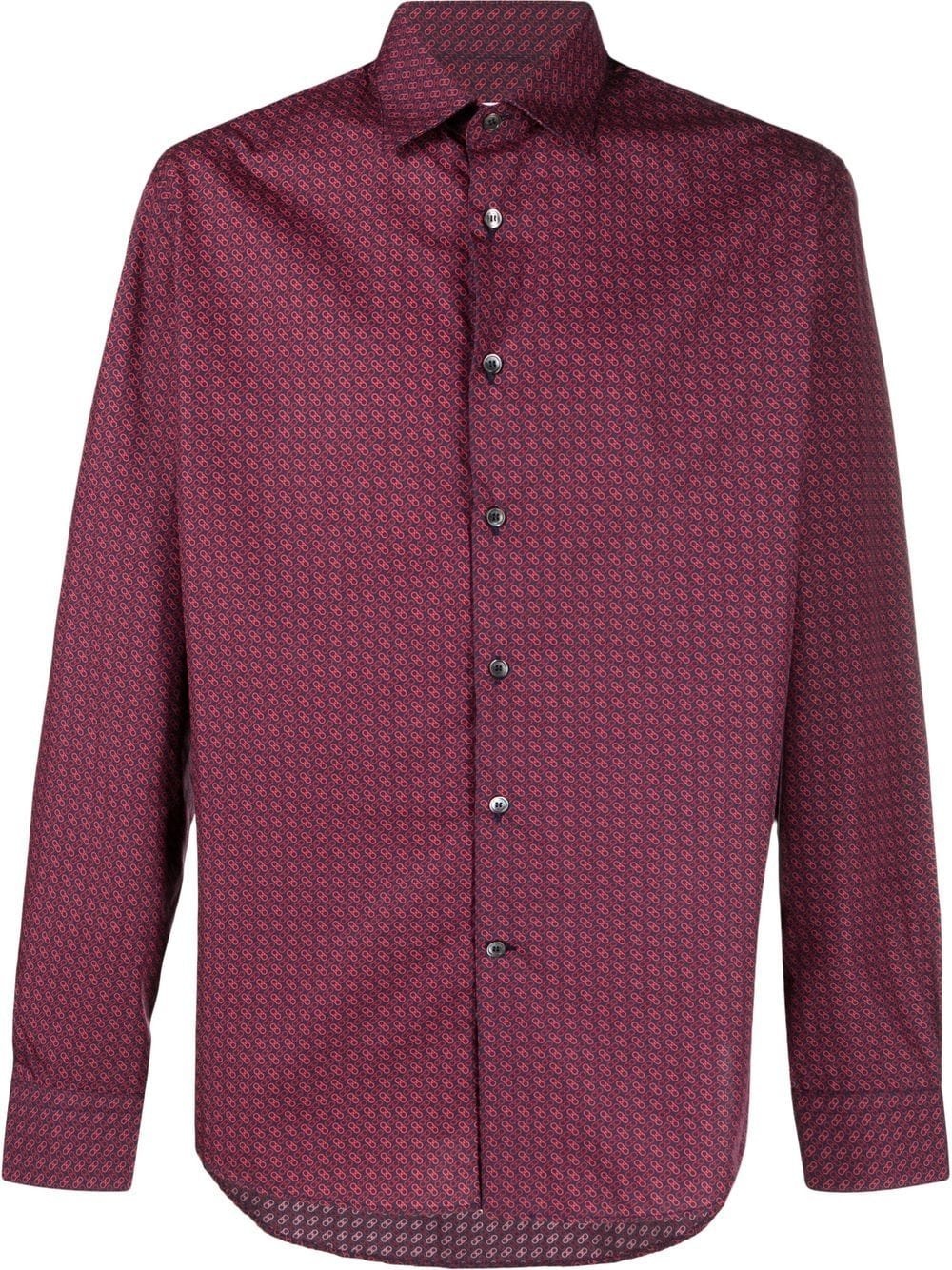 Gancini-print long-sleeved shirt - 1