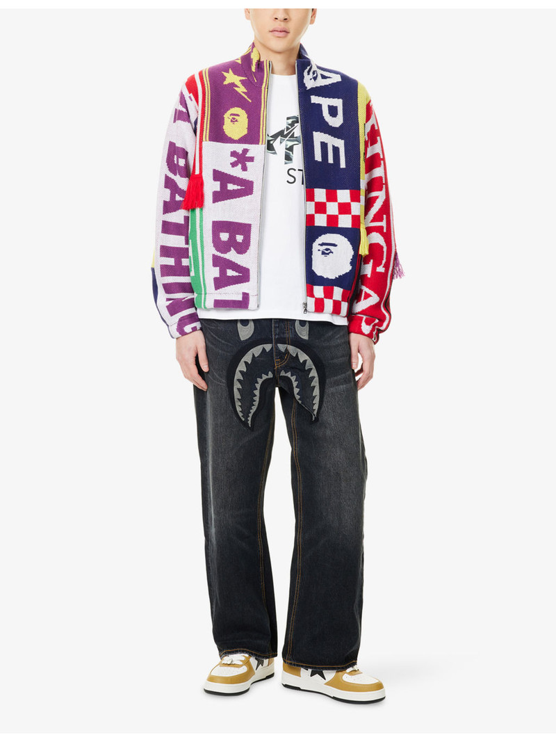 A BATHING APE® Scarf Patter Knitted Track Jacket outlook