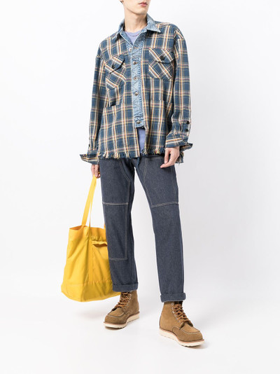 Greg Lauren denim-panel shirt outlook