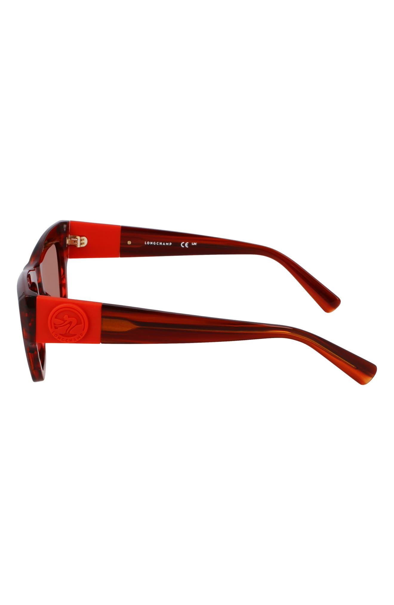 Longchamp Medallion 53mm Modified Rectangular Sunglasses in Striped Red at Nordstrom - 4