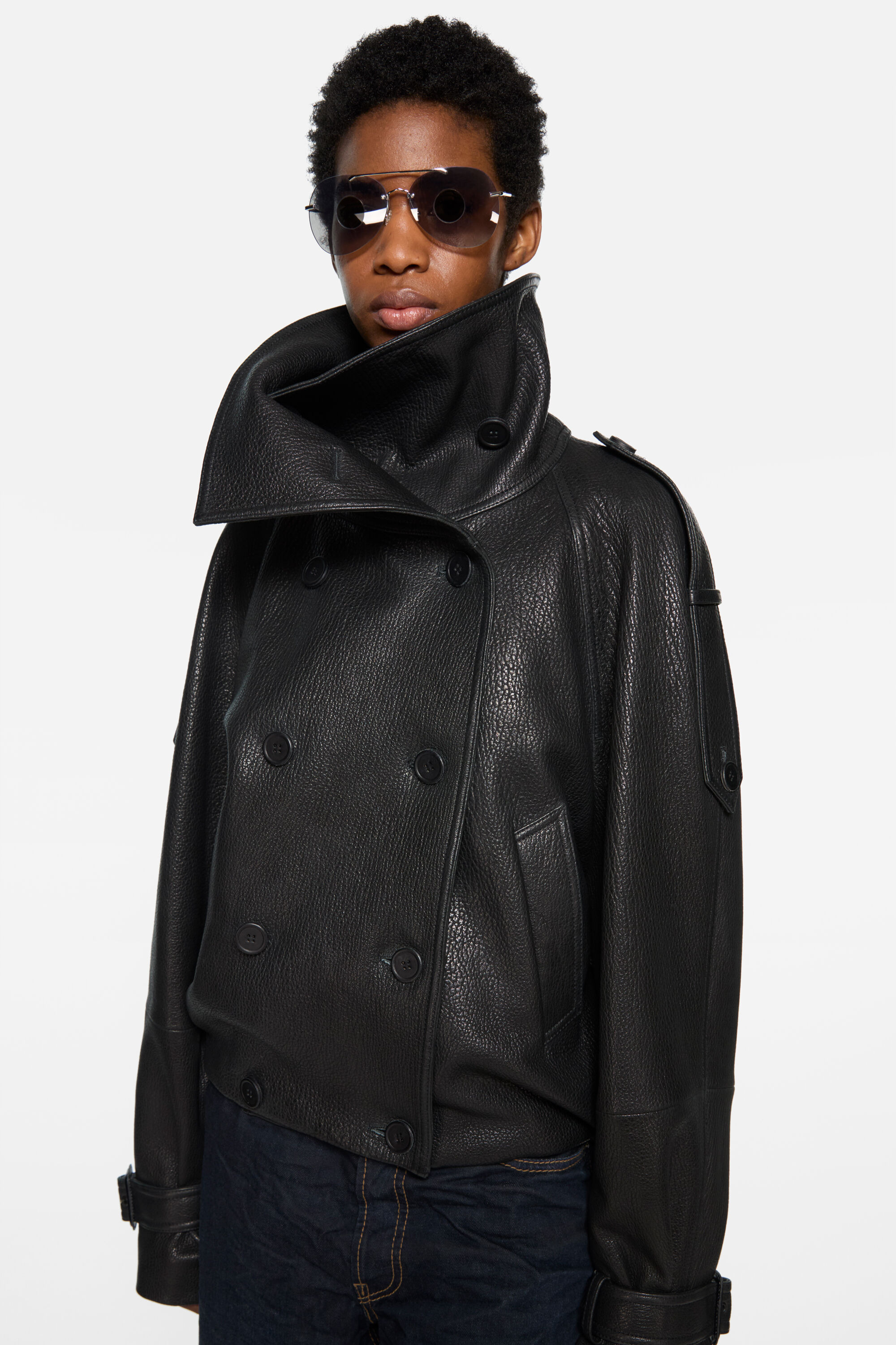Leather jacket - Black - 4