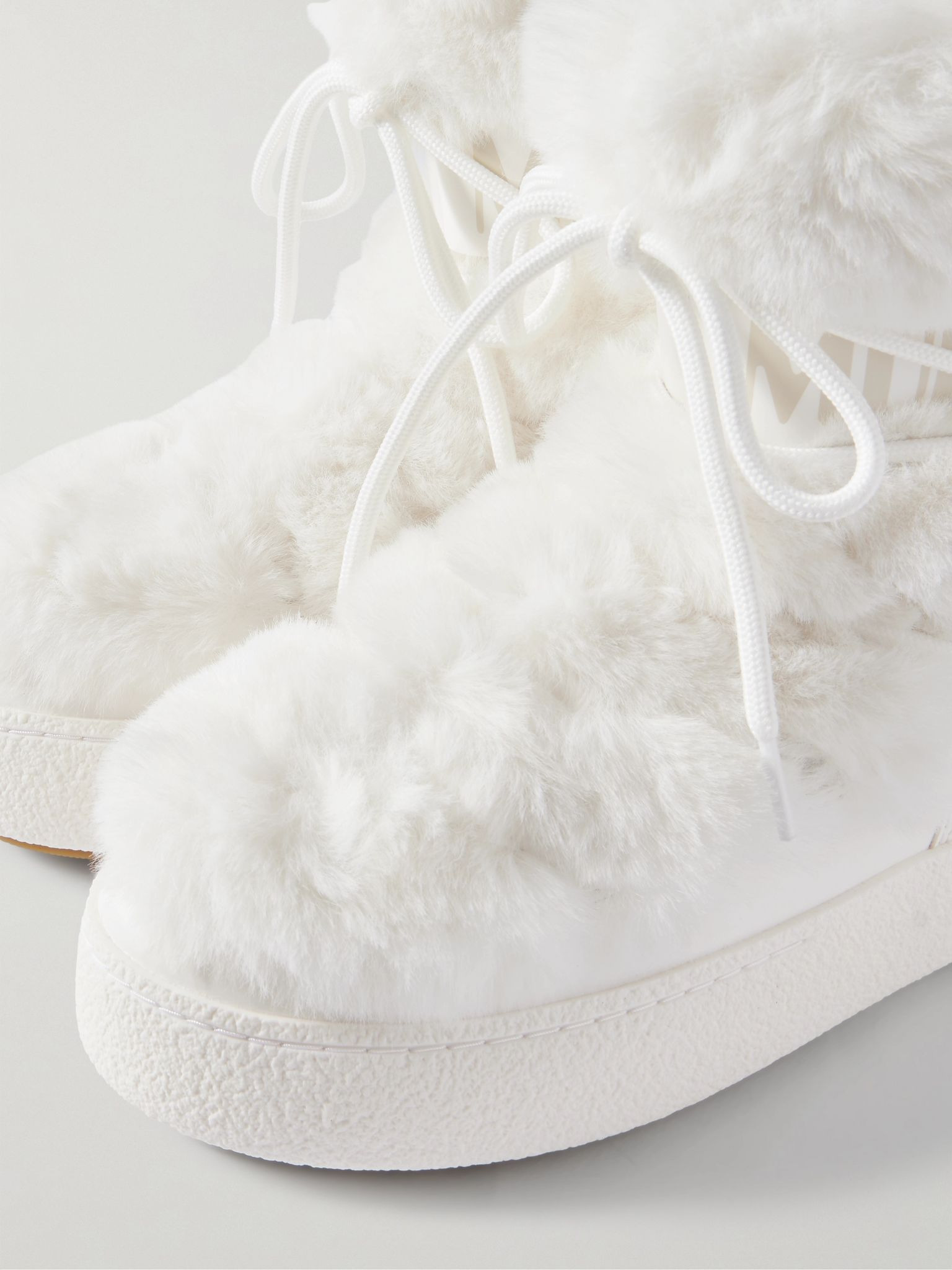LTrack Monaco faux fur-trimmed shell and faux leather snow boots White - 4