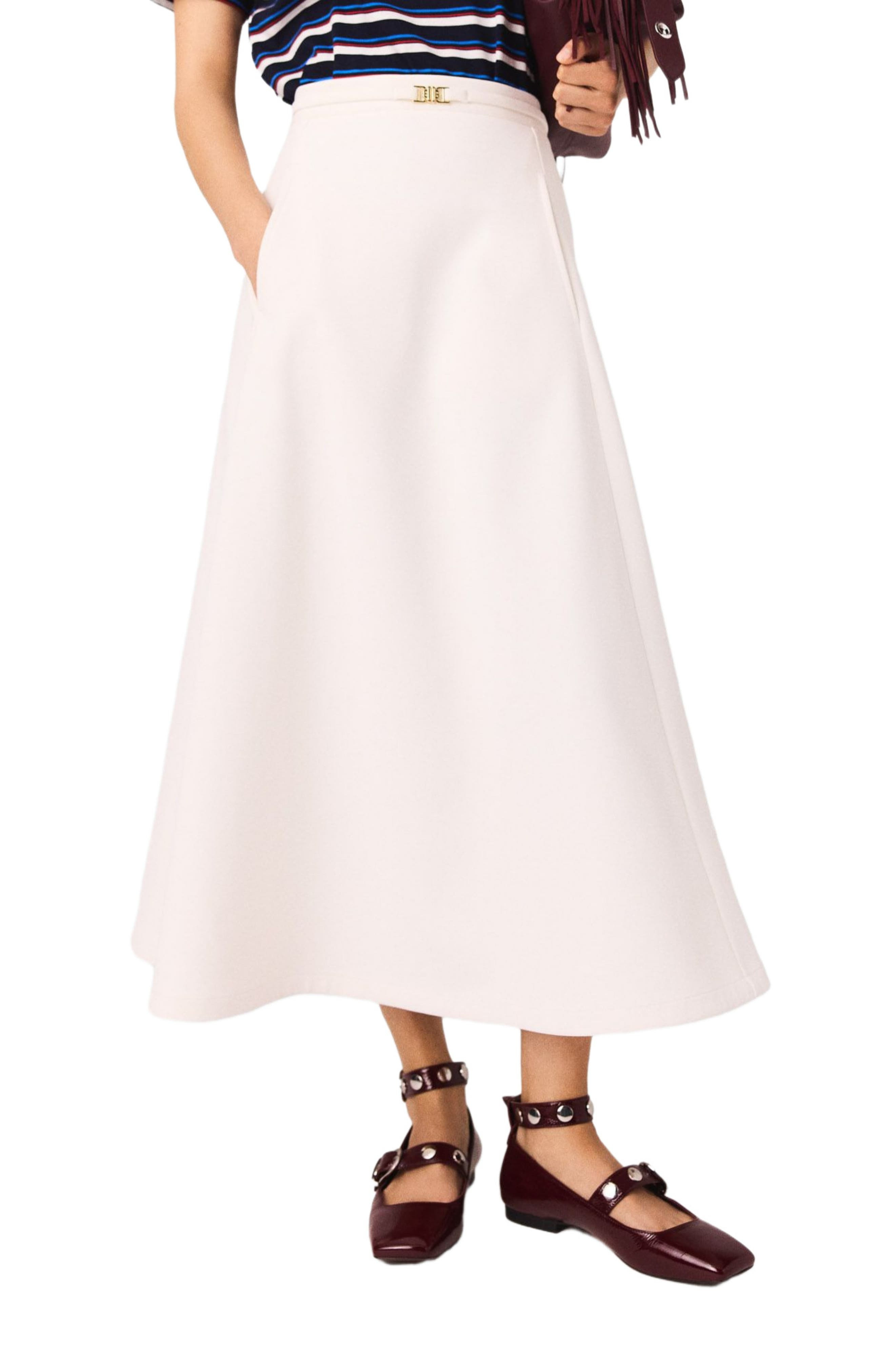 maje Heavy crepe skirt in White at Nordstrom - 1