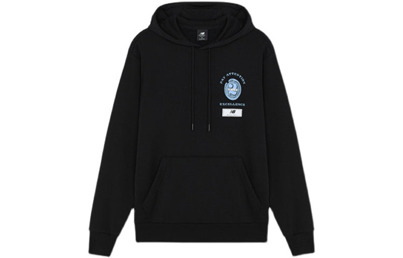 New Balance Men's New Balance Alphabet Character Printing Pattern Hooded Long Sleeves Black MT13929- - 1