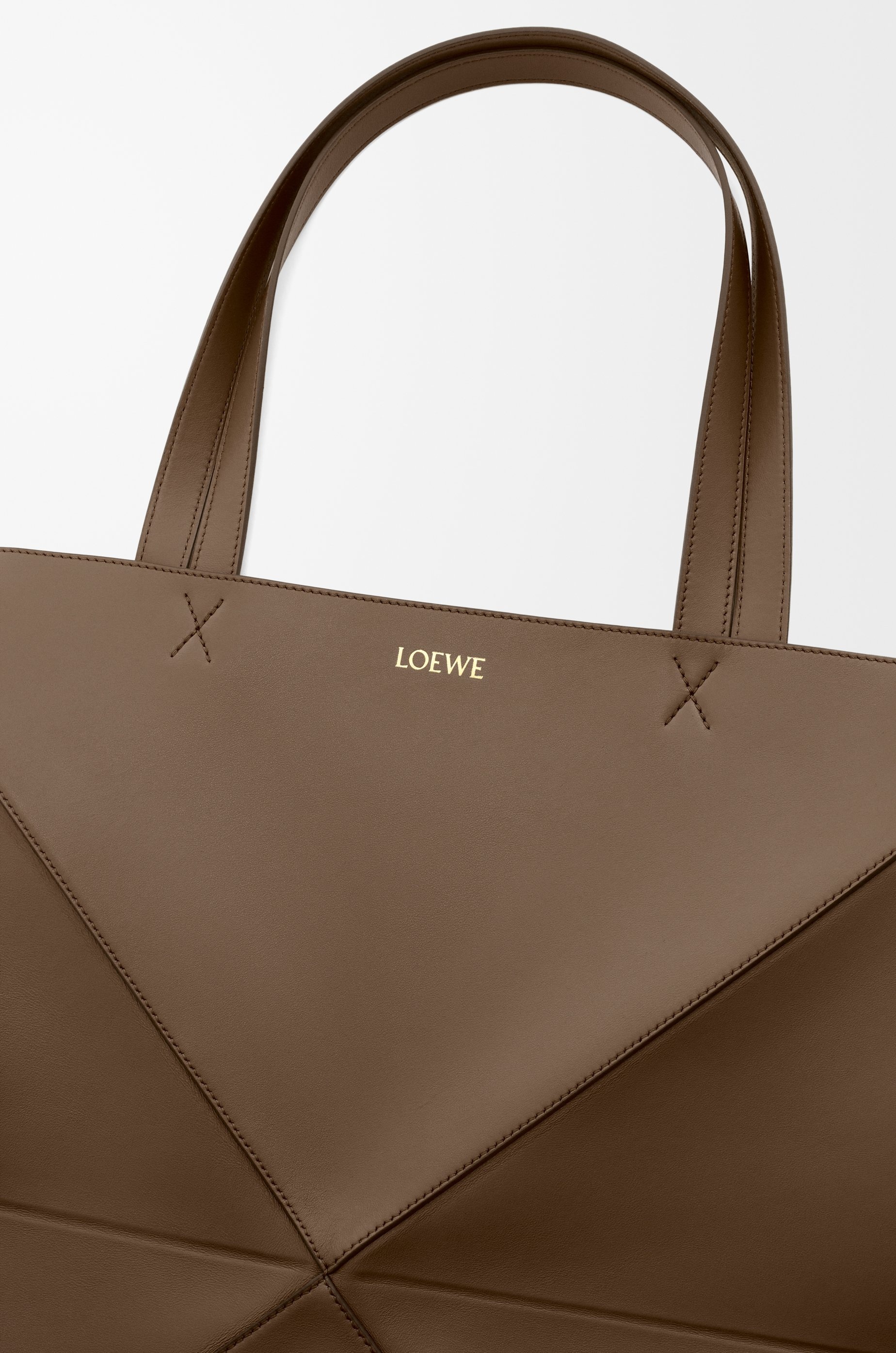 Large Puzzle Fold Tote in shiny calfskin - 8