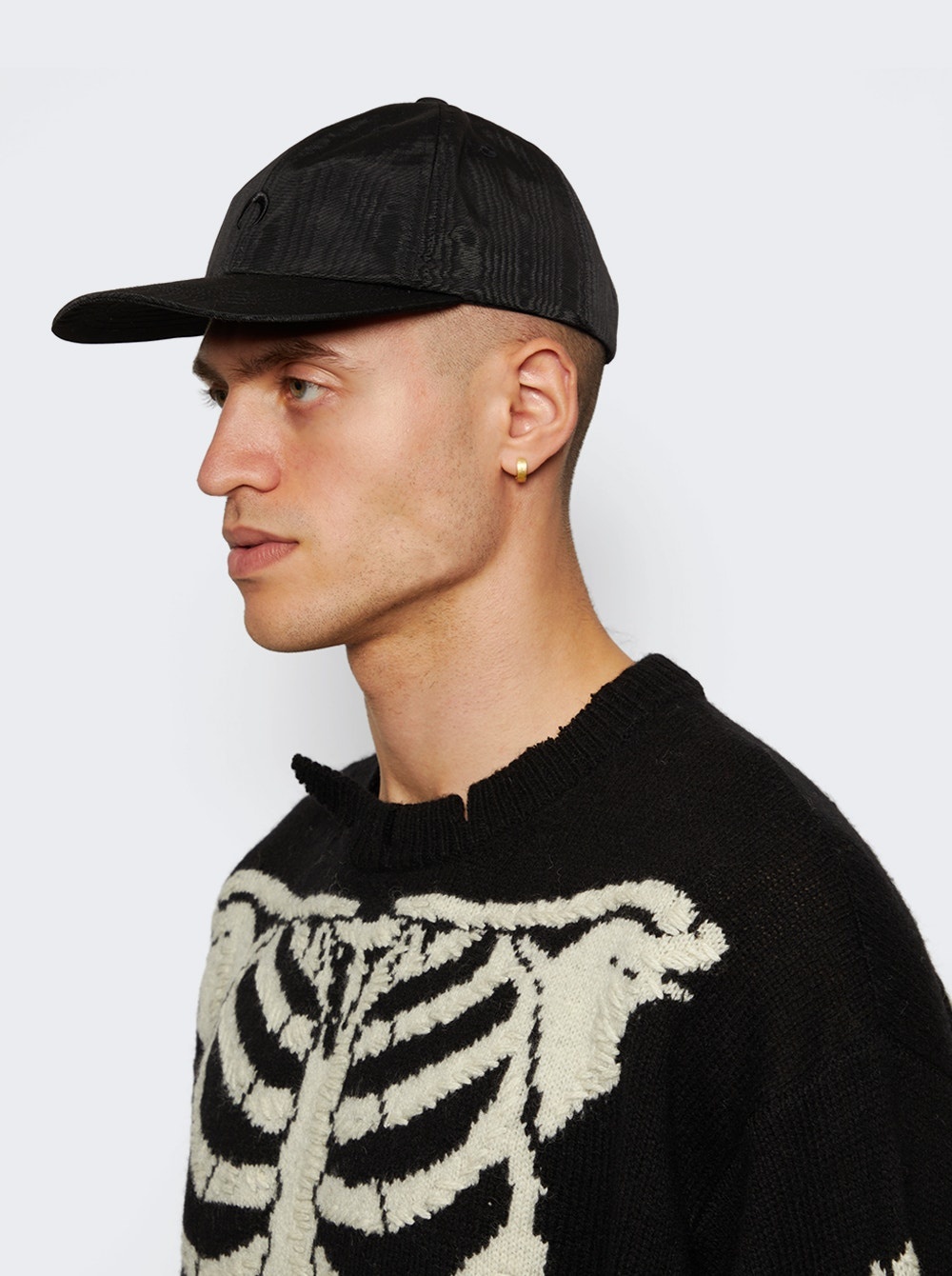 Recycled Embroidered Moire Cap Black - 3