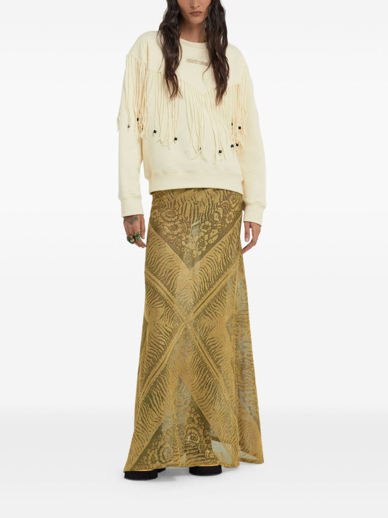 Roberto Cavalli fringe sweatshirt outlook