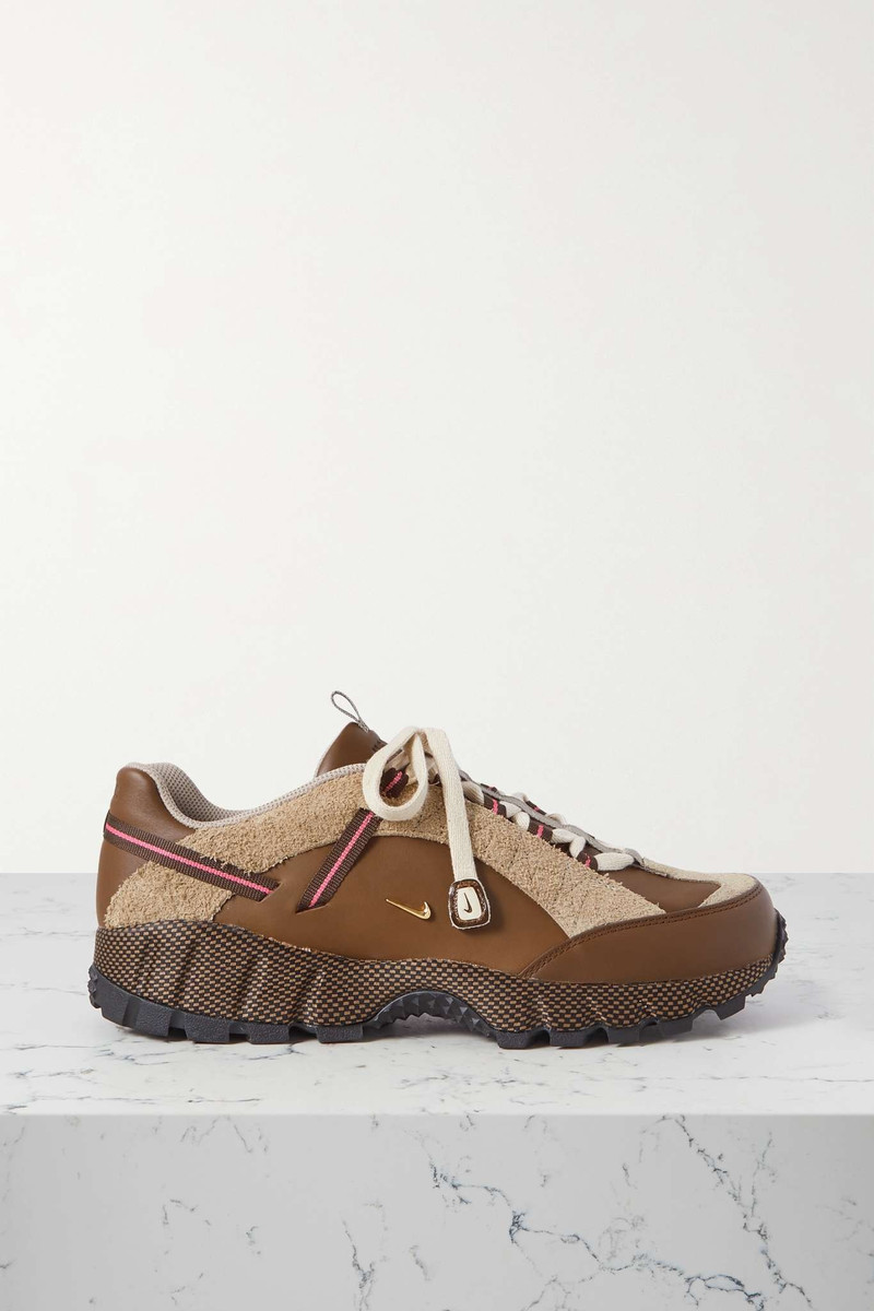 + Jacquemus Humara rubber-trimmed leather and suede sneakers - 1