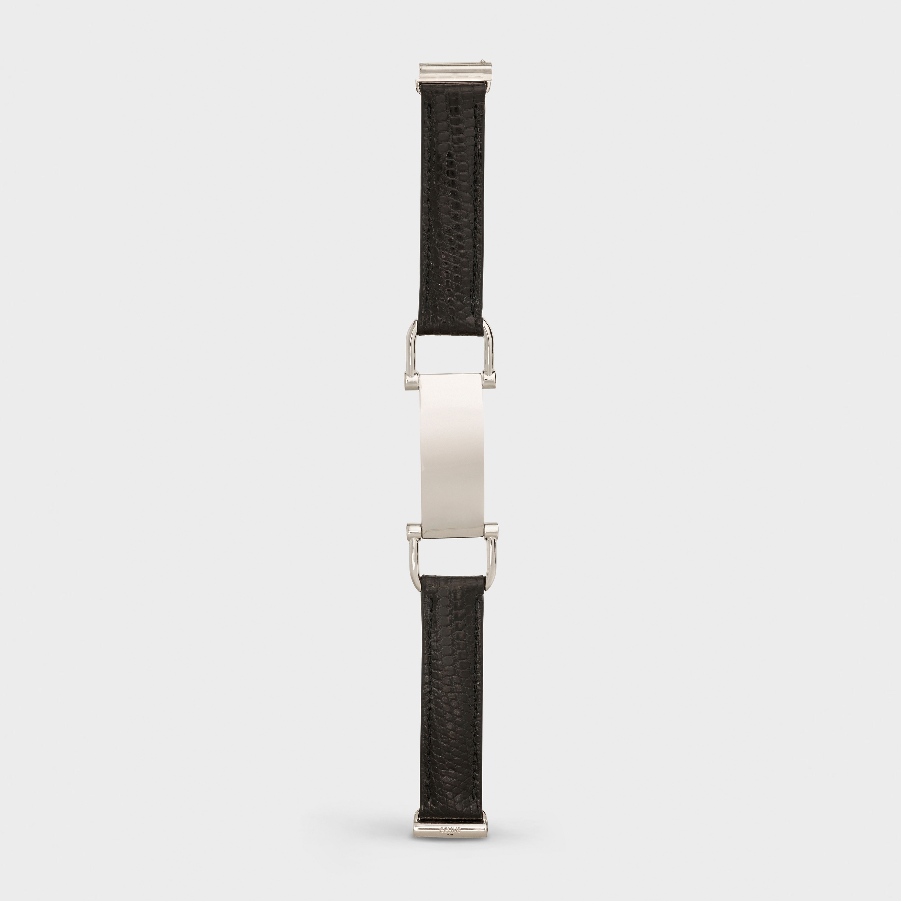 CELINE PLAQUE BRACELET IN LIZARD AND BRASS WITH RHODIUM FINISH - 3