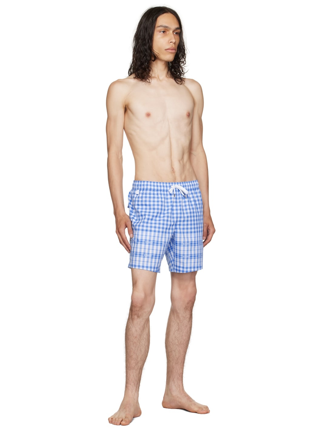 Blue Check Swim Shorts - 4