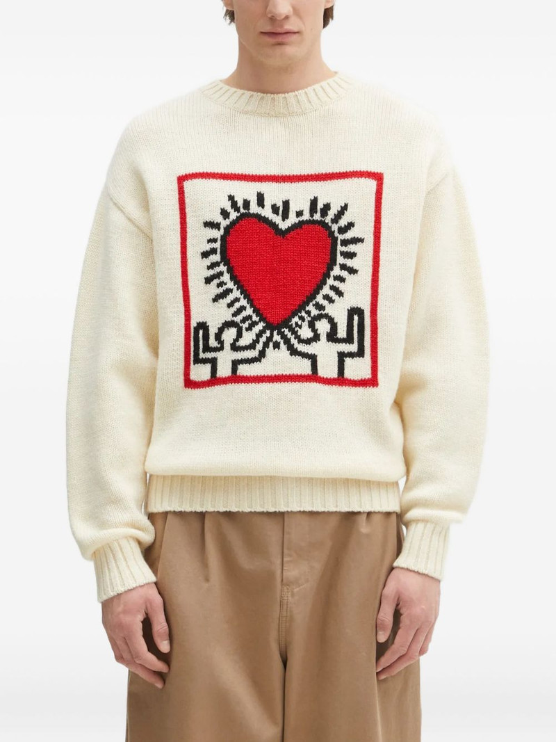 heart-motif crew-neck sweater 1