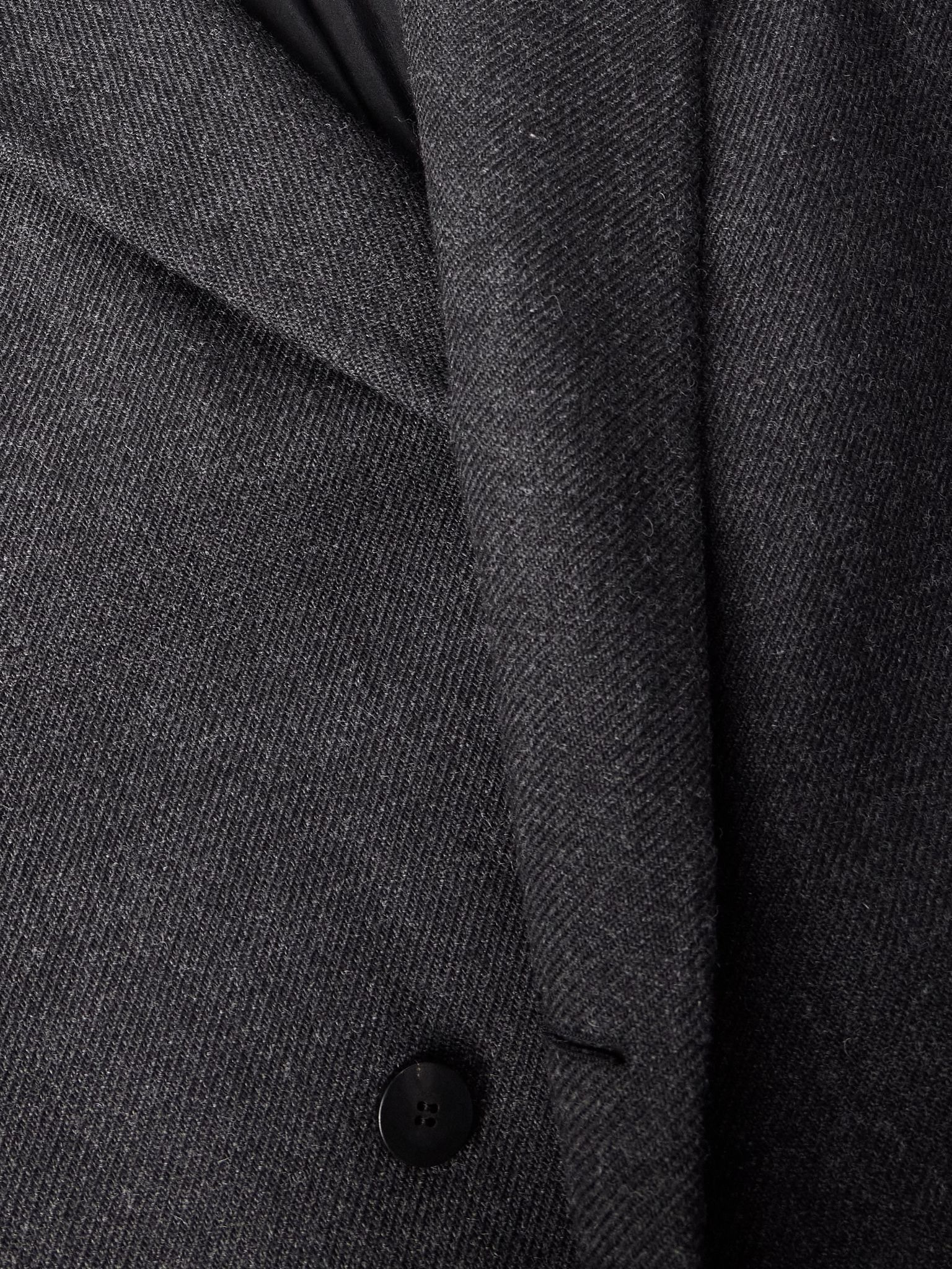 Double-Breasted Virgin Wool Coat Black - 5