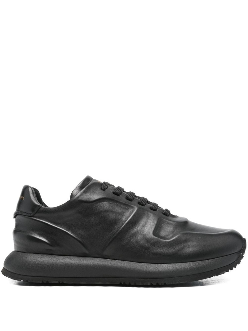 panelled leather sneakers 1