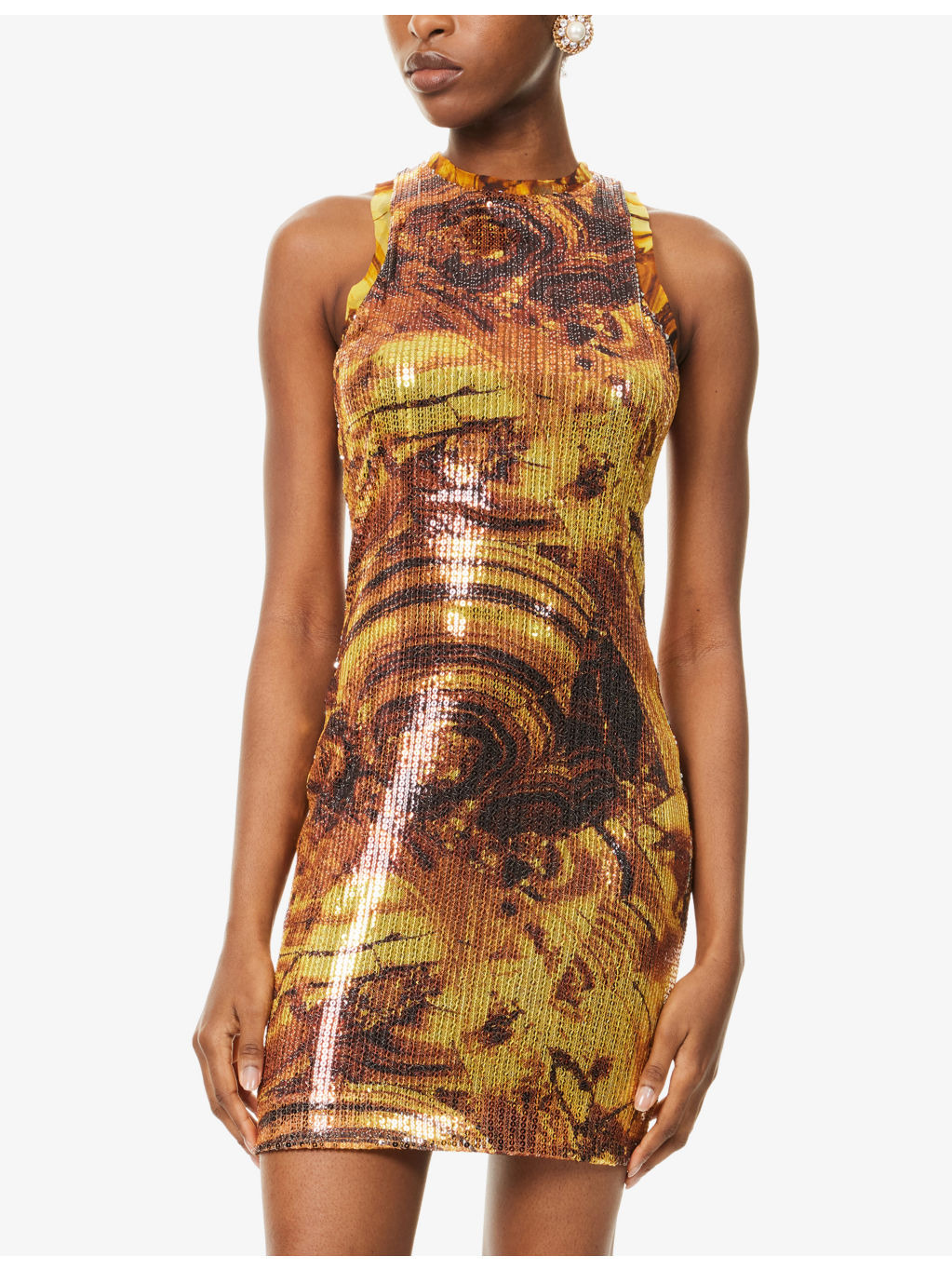 Ambra Graphic-Print Sequined Mini Dress - 3