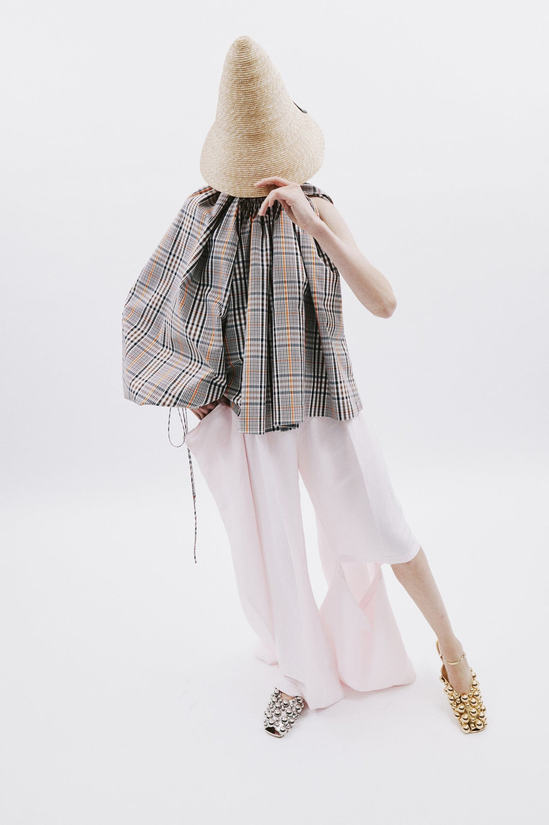 SLIT KNEE TROUSERS PALE PINK 1