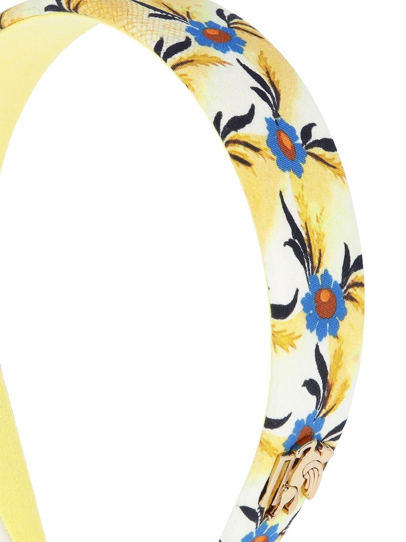 Large floral printed silk headband - 2