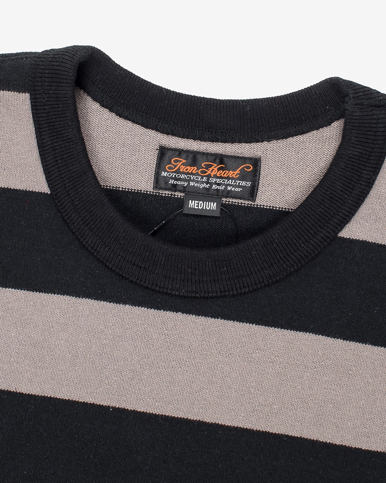 IHTB-01-GRY-BLK 11oz Cotton Knit Long-Sleeved Sweater - Grey/Black - 4