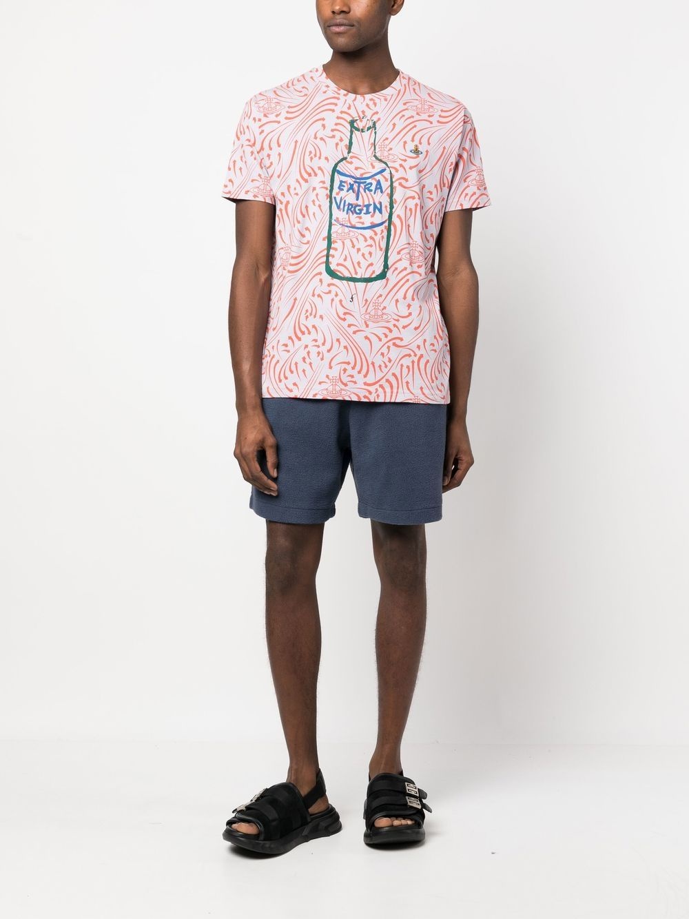 extra-virgin graphic-print logo T-shirt - 2