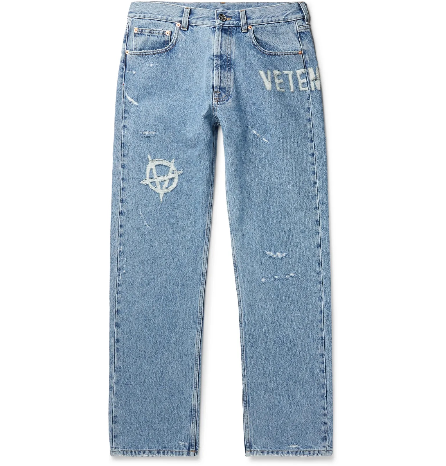 Distressed Denim Jeans - 1