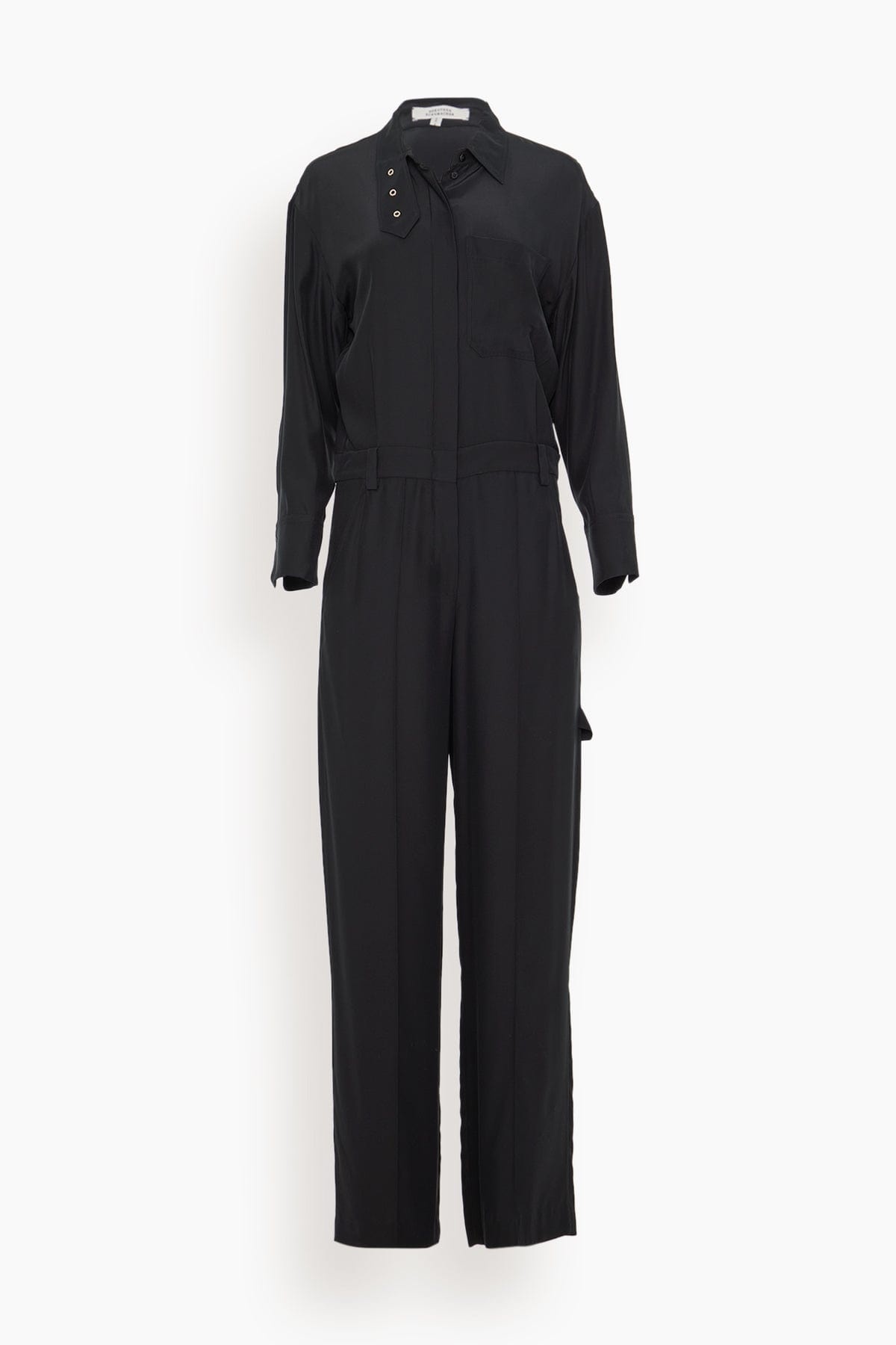 Shiny Statement Jumpsuit in Pure Black - 1