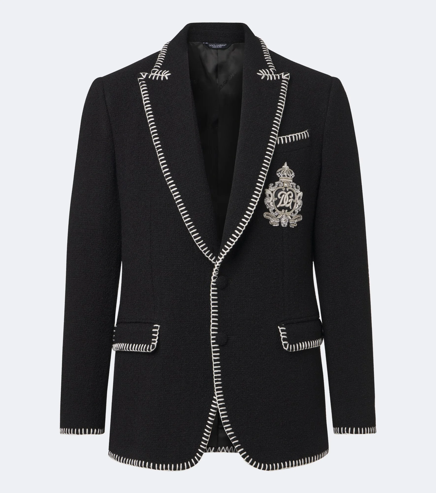 DG embellished wool-blend tweed blazer - 1