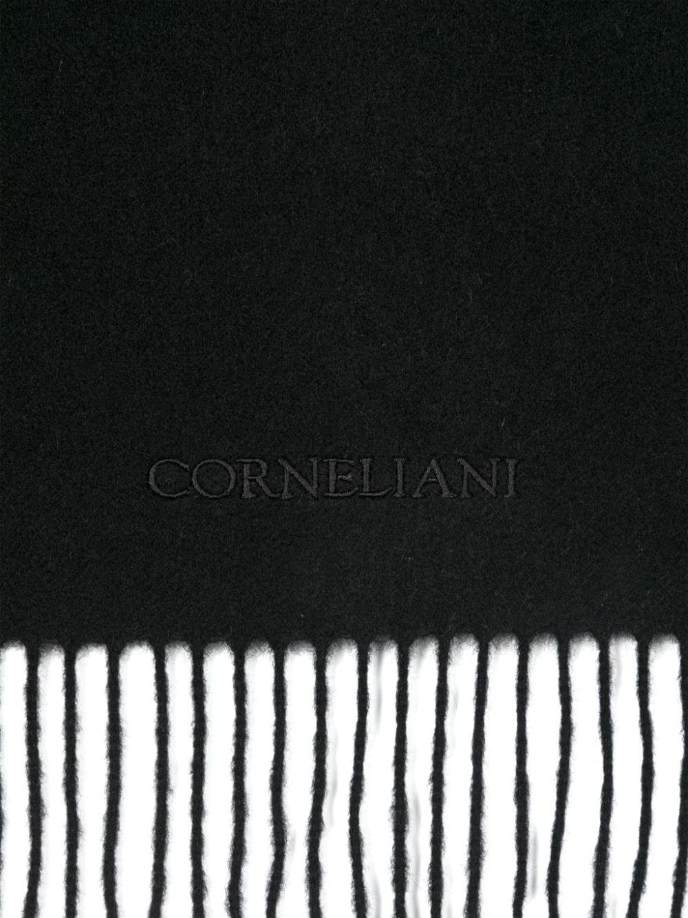 logo-embroidered cashmere scarf - 2