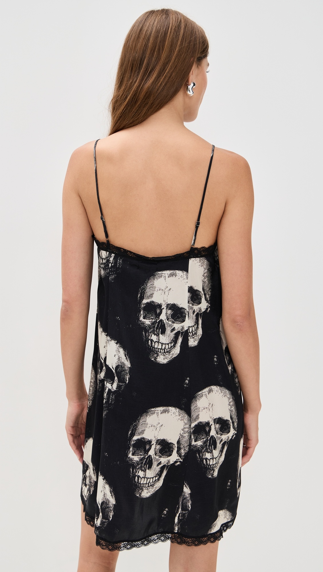 Lace Trimmed Silk Slip Dress - 3