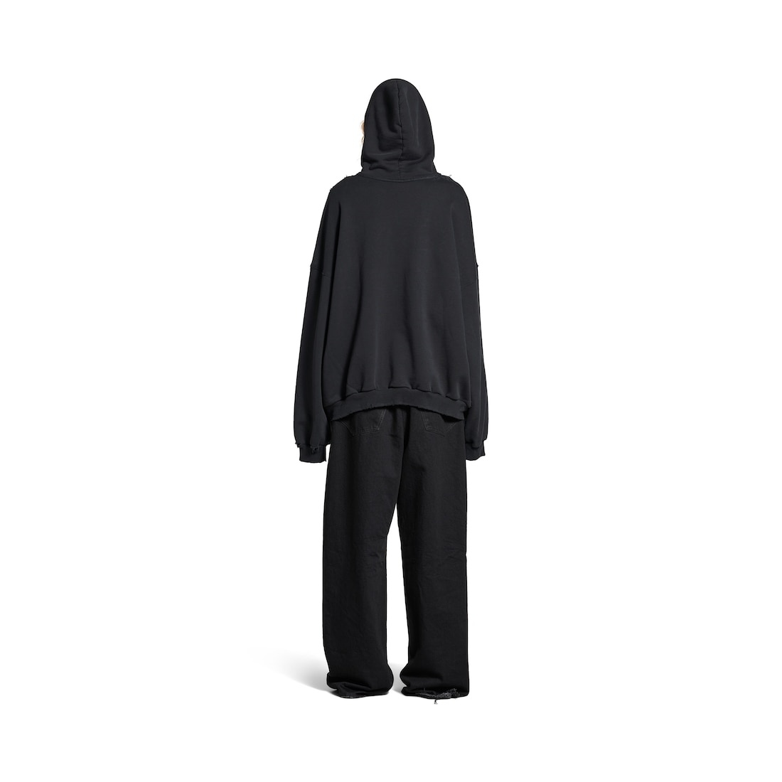 Women's Optical Hoodie Large Fit in Black/white - 4