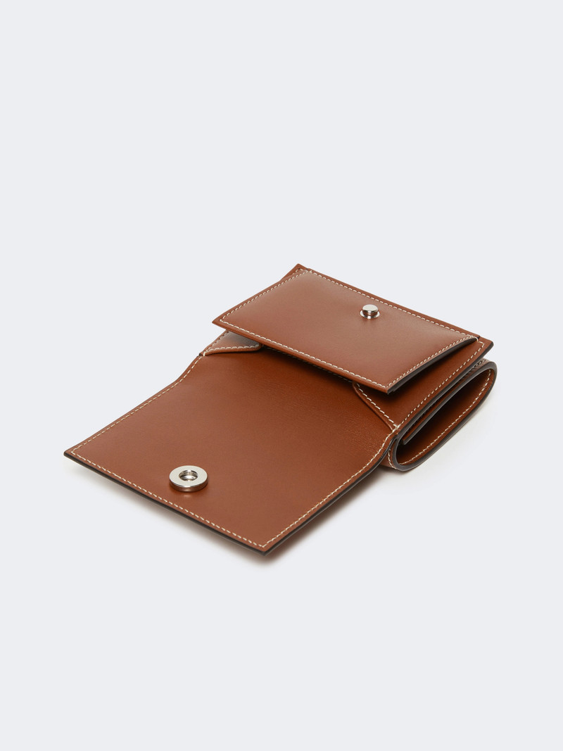 COMPACTWALLET2 Leather tri-fold purse - AMBER BROWN 4