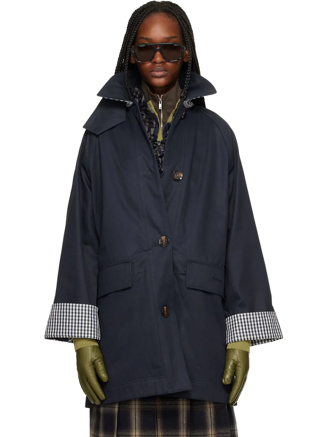 Navy Gabby Car Casual Trench Coat - 1