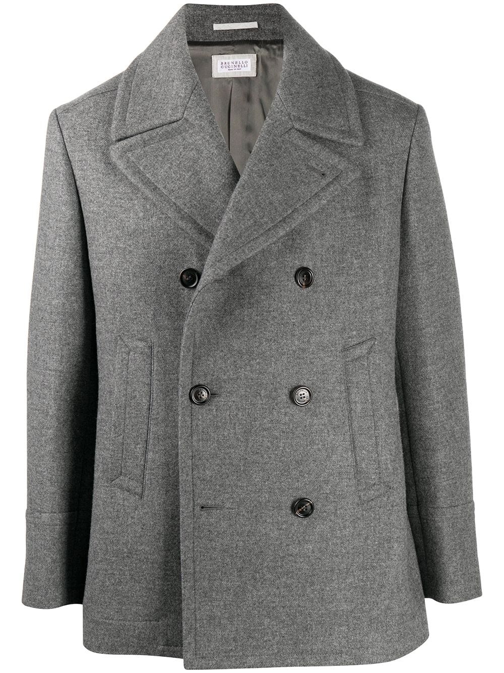 double-breasted virgin wool coat - 1