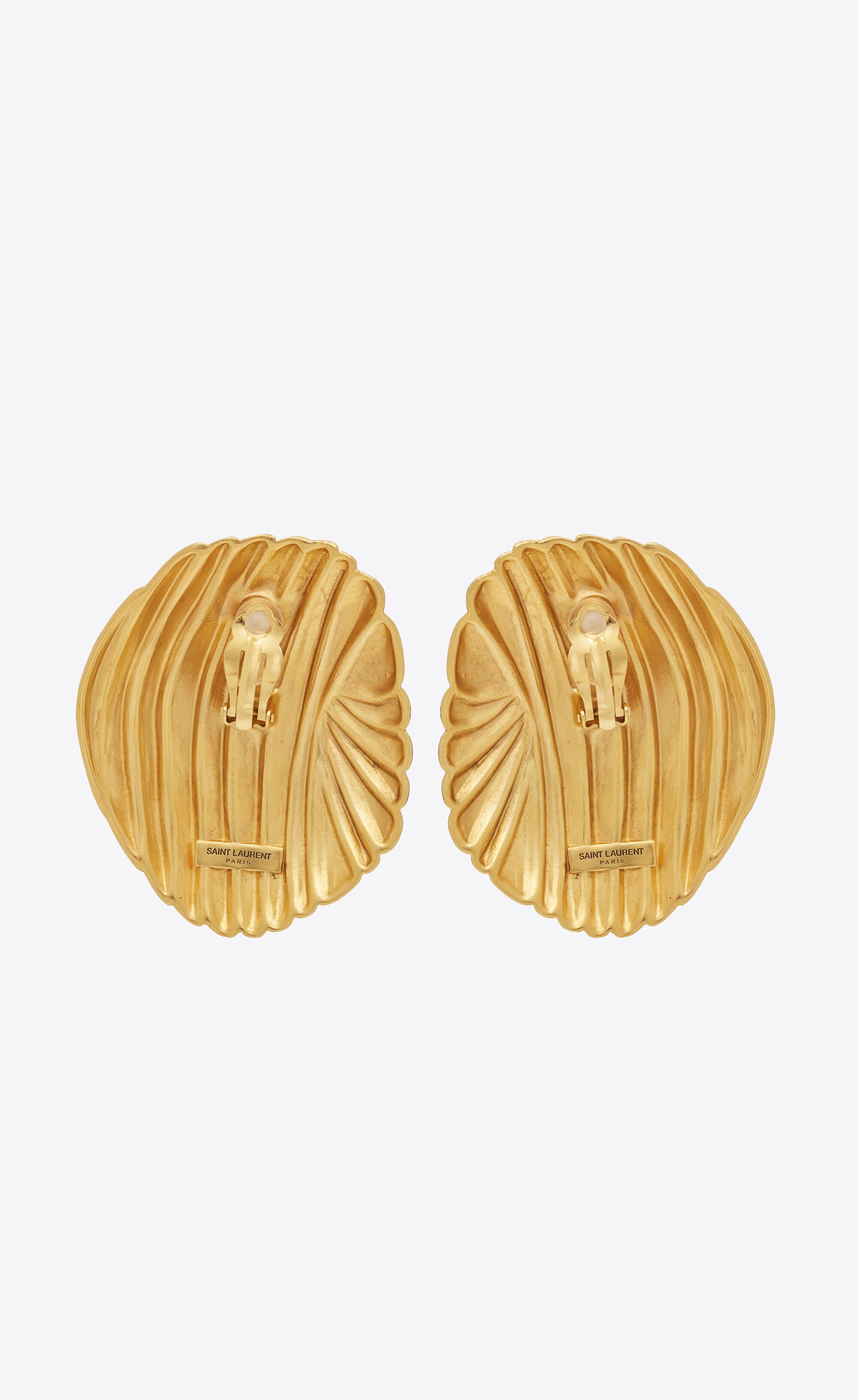 oversized groove earrings in metal - 2